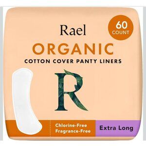 Organic Cotton Panty Liners Extra Long 60 Count Light Absorbency Unscented